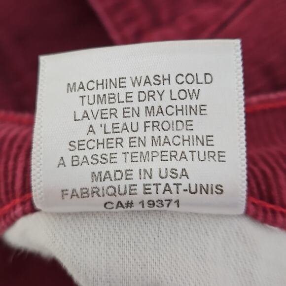 Re/Done Originals High Rise Straight Cropped Corduroy Jeans Burgundy | Women 24 - Picture 14 of 15